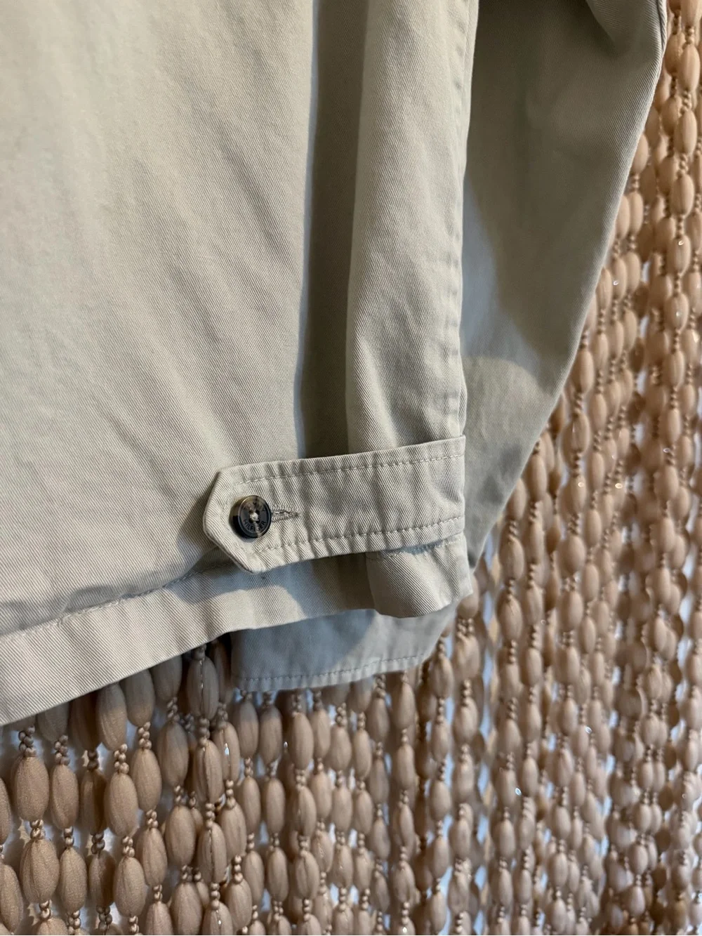 Tommy Hilfiger Men's Beige Full Zip Jacket w/ Green Accents Size L